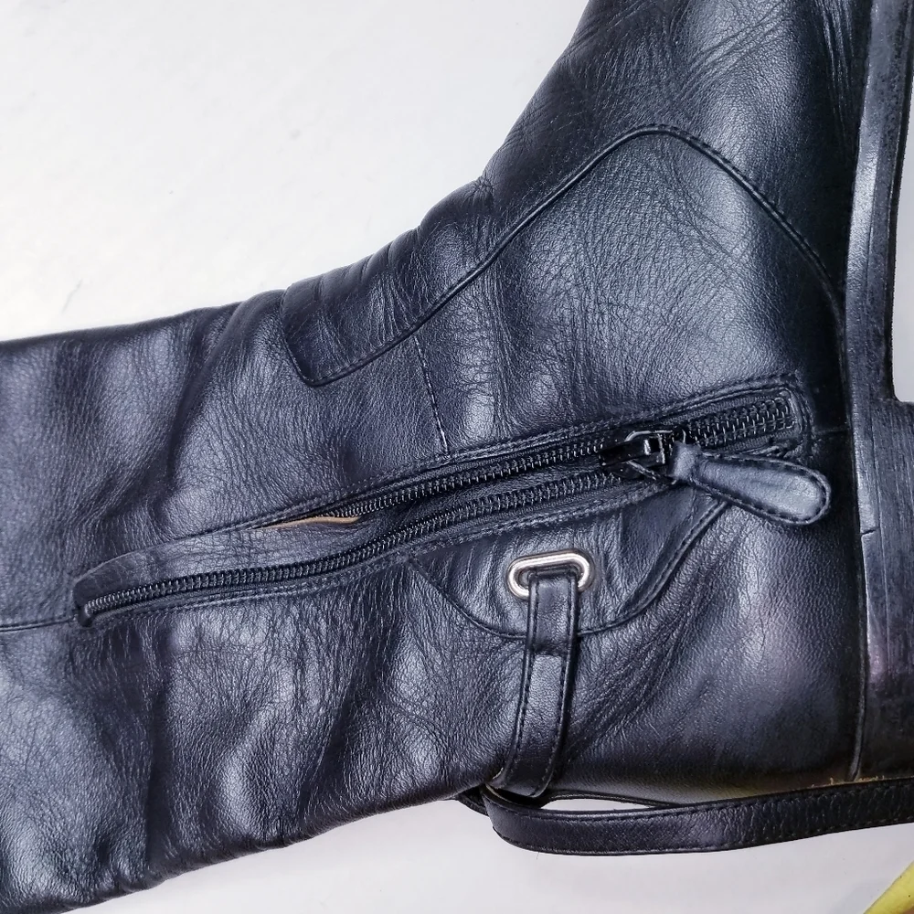 Balenciaga | Leather Knee‎ High Riding Boots size 39 , Black